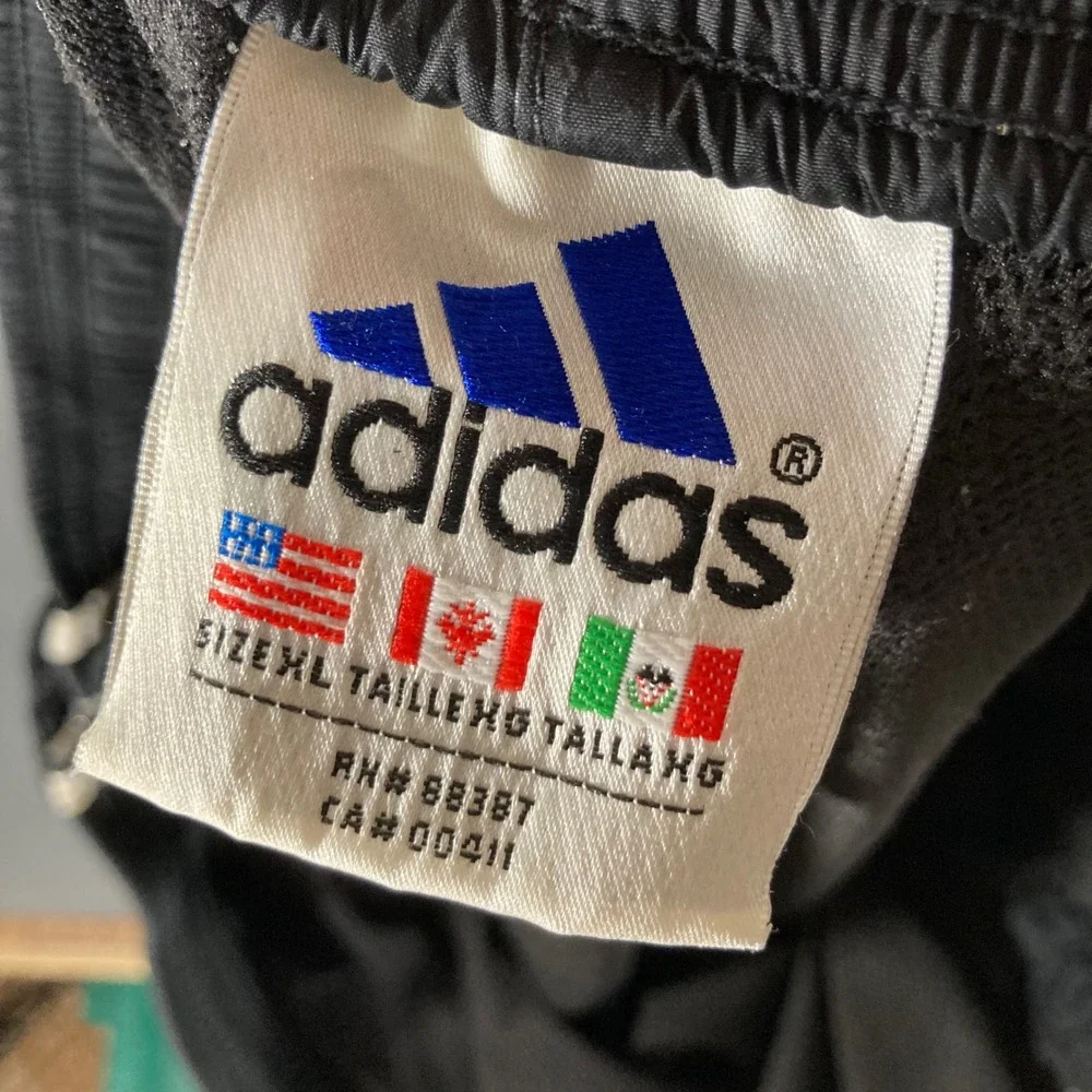 Adidas Mens XL Black Track‎ Pants Athletic Training Pants Striped